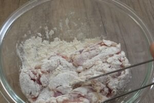 Chicken thigh lightly dusted in flour
