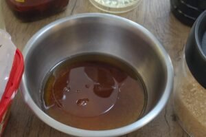 Gochujang glaze whisked together in a bowl